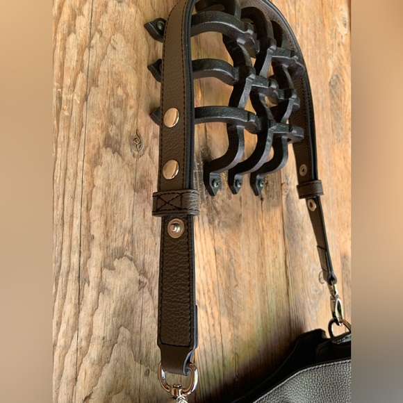 Brighton Dark Sable Gray/Brown/Pewter Leather Shoulder Bag - Picture 7 of 10